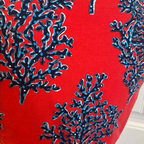 Lilly Pulitzer Jia Seashell Coral Print Stretch Jersey Dress M Medium Coastal - Picture 10 of 16